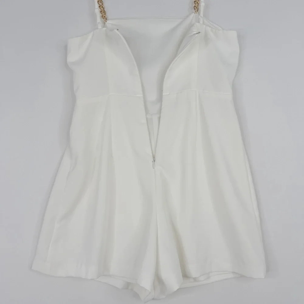 LULUS Cheers To Chic Light Orange Notched Sleeveless Skort Romper Size SMALL
